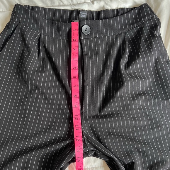 Pinstripe High Waisted Wide Leg Pants - Picture 3 of 5